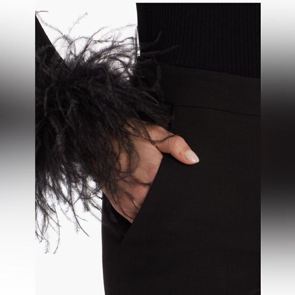 Valentino Garavani Crepe Couture Wool & Silk straight Leg Pants size US10/ EU 46 - Picture 3 of 15